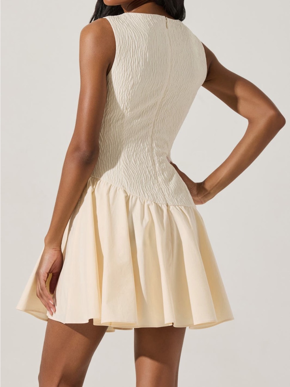 Astr Cream Sleeveless Cowl Neck Mini Dress - Picture 4 of 5